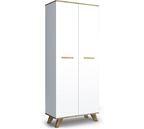 Шкаф для одежды 800 Вега Скандинавия (глянец, белый + дуб каньон)