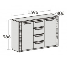 Широкий комод 1400 Элана, цвет Бодега белая